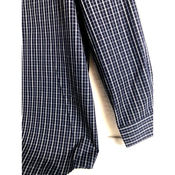 Duluth Trading Mens Long Sleeve Button-Up Plaid Shirt Navy Check Pattern Size XL - Picture 3 of 10